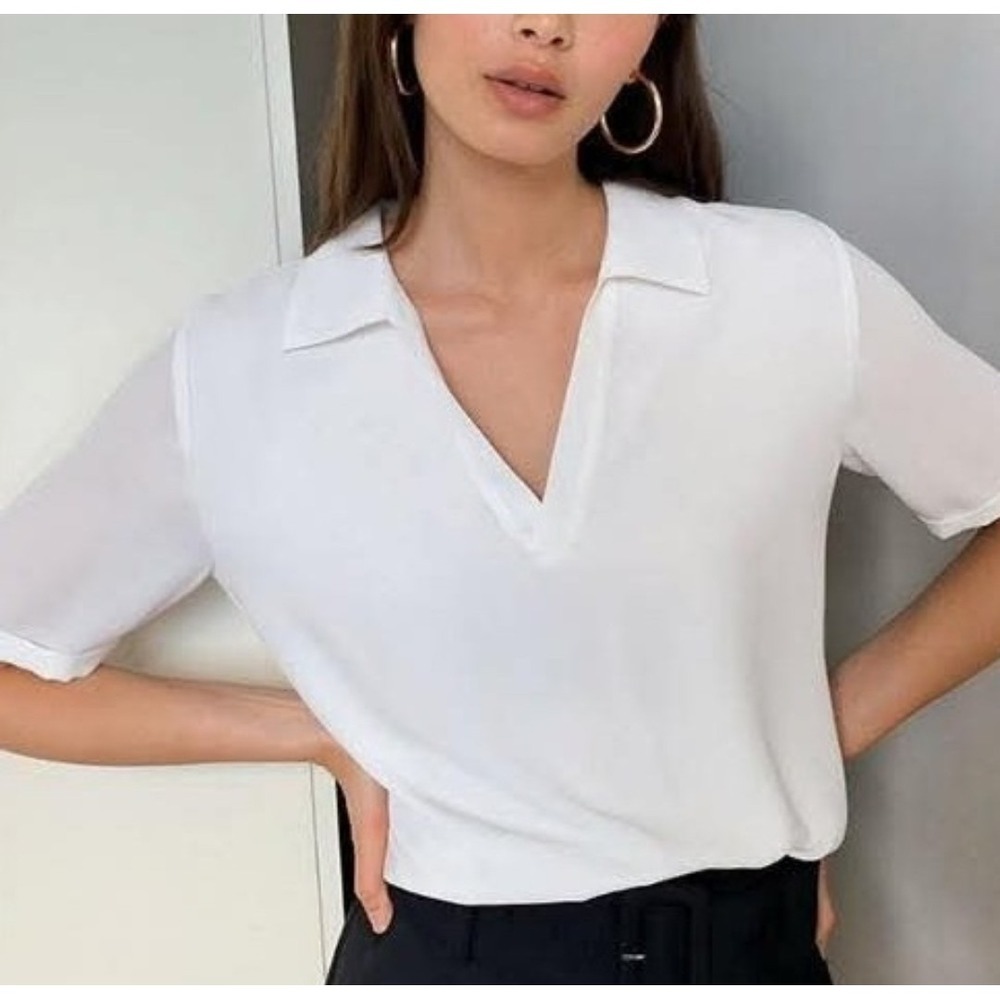 Babiton Aritzia Blouse Womens XS Lightweight Formal Shirt Collared Office‎ Work - Picture 3 of 12